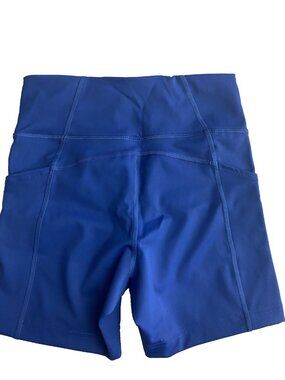 Brooks Women Size Medium Method 5” Short Tights Blue Ash Wicking 4 Way Stretch